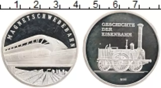 Монета Жетон Германии Серебро История железной дороги
