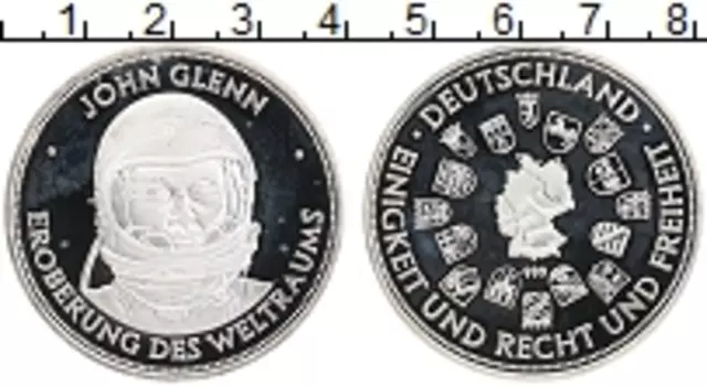 Монета Жетон Германии Серебро Космонавт Джон Гленн