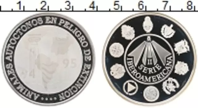 Монета Жетон Испании 1994 года Серебро 1994-1995 II Серия Иберо-Америка