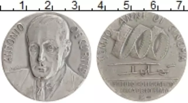 Монета Жетон Италии Серебро Комик Антонио де Куртис (Тото)