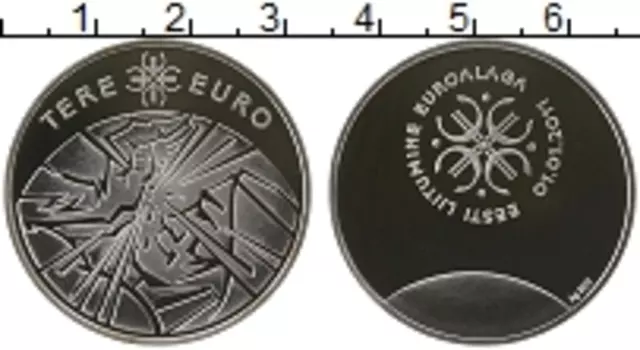 Монета Жетон Эстонии 2011 года Серебро Привет Евро