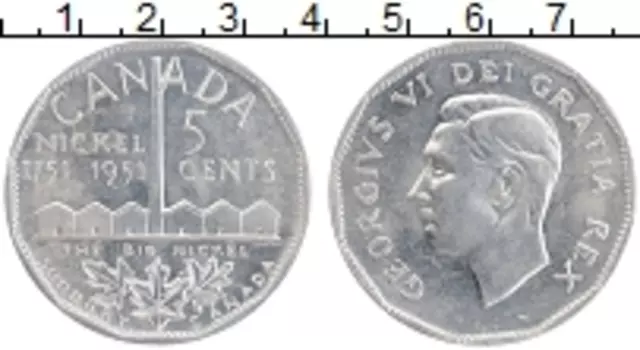 Монета Жетон Канады 1951 года Алюминий Георг VI