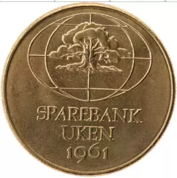 Монета Жетон Норвегии 1961 года Латунь Фритьоф Нансен