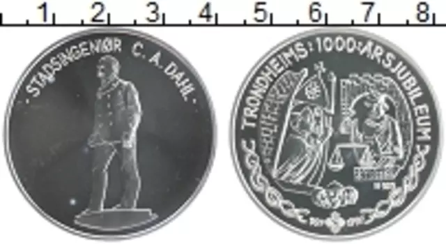 Монета Жетон Норвегии 1997 года Серебро Городской инженер К