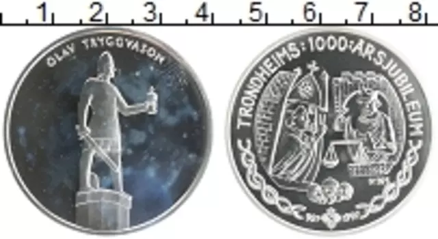 Монета Жетон Норвегии 1997 года Серебро Олав I Трюггвасон