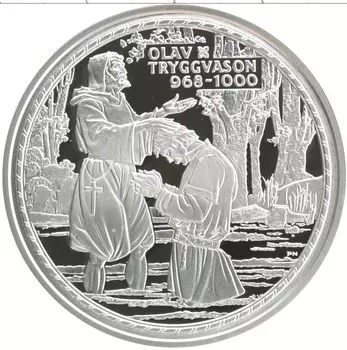 Монета Жетон Норвегии 2000 года Серебро История викингов