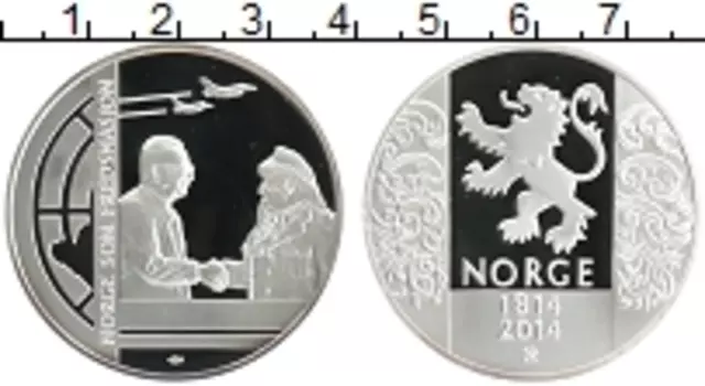 Монета Жетон Норвегии 2014 года Серебро 200 лет Независимости