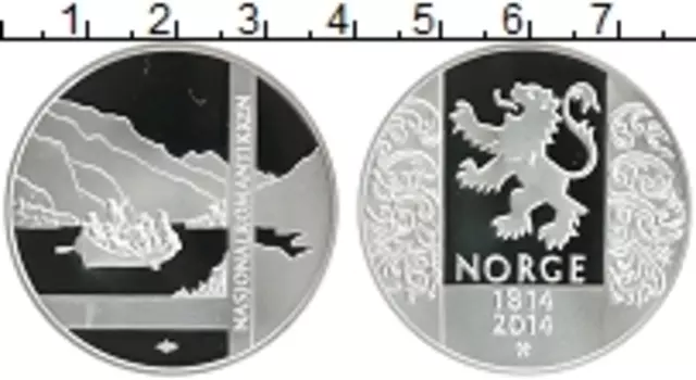 Монета Жетон Норвегии 2014 года Серебро 200 лет Независимости