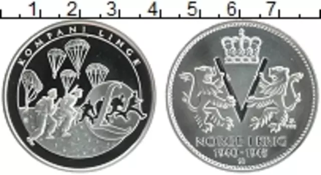 Монета Жетон Норвегии Серебро Десант