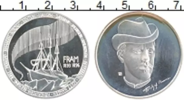 Монета Жетон Норвегии Серебро Фритьоф Нансен