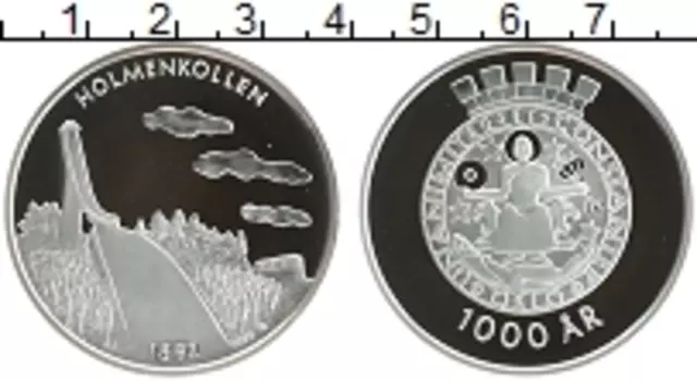 Монета Жетон Норвегии Серебро Хольменколлен