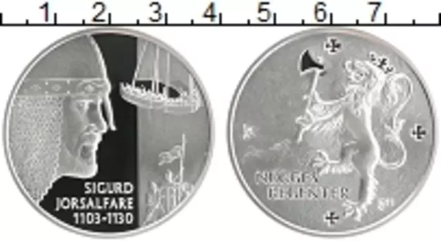 Монета Жетон Норвегии Серебро Сигурд