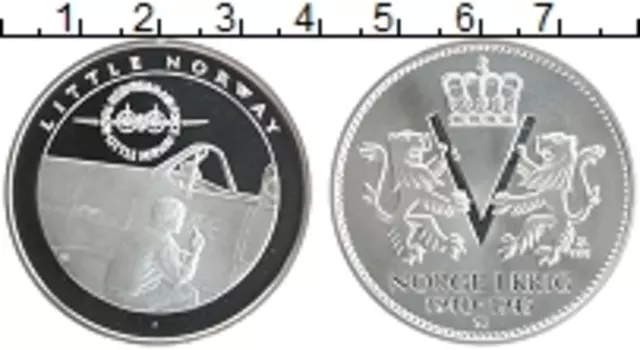 Монета Жетон Норвегии Серебро ВВС Норвегии