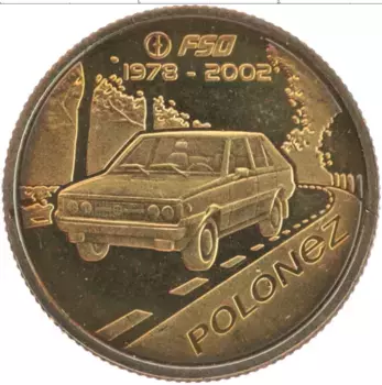 Монета Жетон Польши 2002 года Латунь Культовые польские автомобили