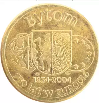 Монета Жетон Польши 2004 года Латунь Битом