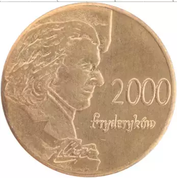 Монета Жетон Польши 2008 года Бронза Шопен