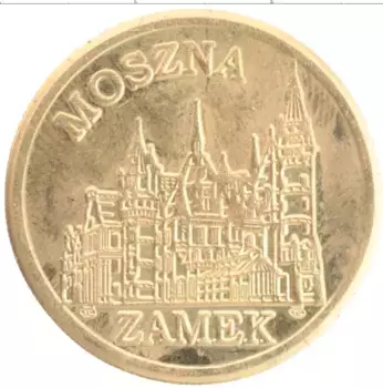Монета Жетон Польши 2009 года Латунь История Польши Замок в Можнзне