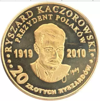 Монета Жетон Польши 2010 года Латунь Рихард Касзоровский
