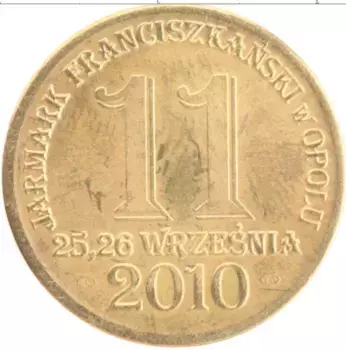 Монета Жетон Польши 2010 года Латунь Святой Франчишек