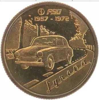 Монета Жетон Польши 2010 года Латунь Культовые польские автомобили