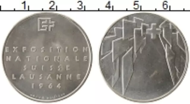 Монета Жетон Швейцарии 1964 года Серебро Национальная экспозиция Лозанна