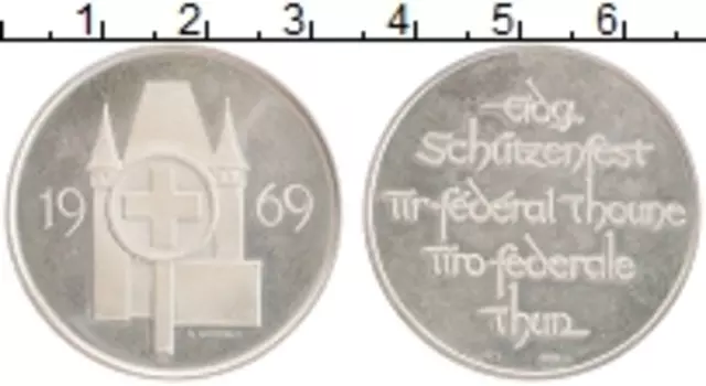 Монета Жетон Швейцарии 1969 года Серебро Швейцарский Красный крест