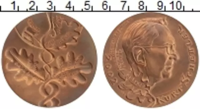 Монета Жетон Швейцарии 2002 года Бронза Курт Шеллер