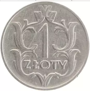 Монета злотый Польши 1929 года Медно-никель Герб