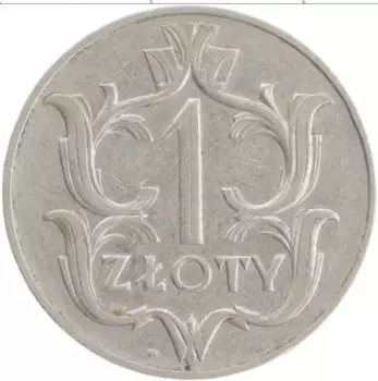 Монета злотый Польши 1929 года Медно-никель