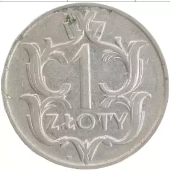 Монета злотый Польши 1929 года Медно-никель
