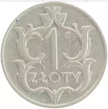 Монета злотый Польши 1929 года Медно-никель