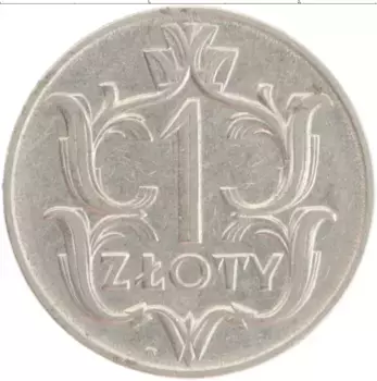 Монета злотый Польши 1929 года Медно-никель