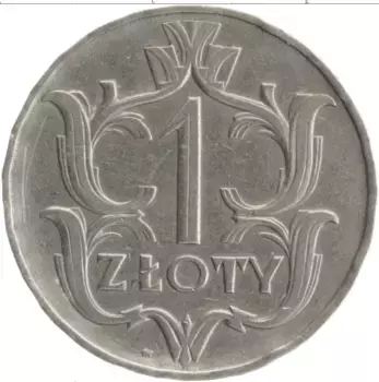Монета злотый Польши 1929 года Медно-никель