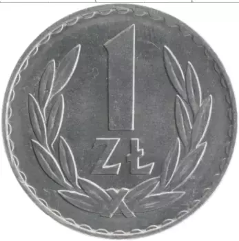 Монета злотый Польши 1970 года Алюминий