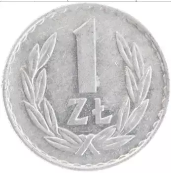 Монета злотый Польши 1974 года Алюминий