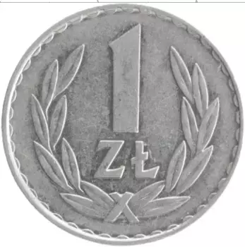 Монета злотый Польши 1974 года Алюминий