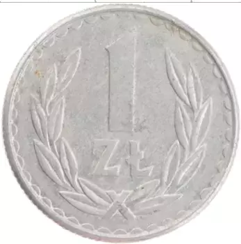 Монета злотый Польши 1986 года Алюминий