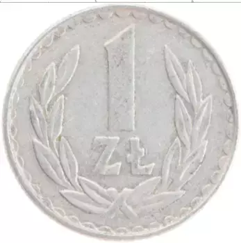 Монета злотый Польши 1988 года Алюминий