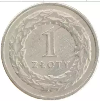 Монета злотый Польши 1992 года Медно-никель