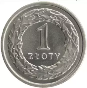 Монета злотый Польши 1992 года Медно-никель