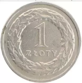 Монета злотый Польши 1994 года Медно-никель