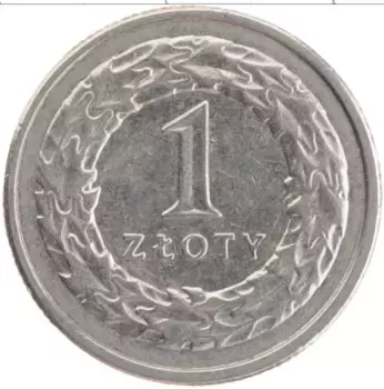 Монета злотый Польши 1995 года Медно-никель