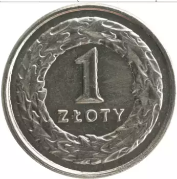 Монета злотый Польши 2009 года Медно-никель