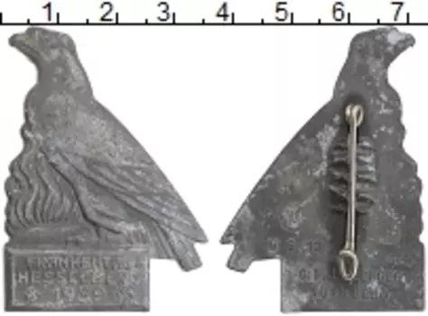 Монета Значок Третьего Рейха 1939 года Цинк Съезд в Хесселберге