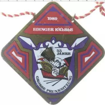Монета Знак Германии 1989 года Латунь 33 года собранию дураков карнавального общества Эдингер Келбле