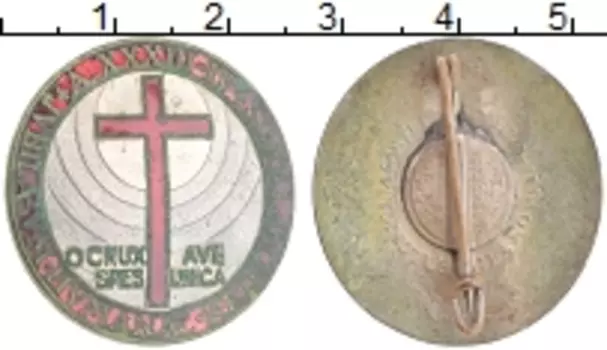 Монета Знак Италии Бронза Католическая брошь