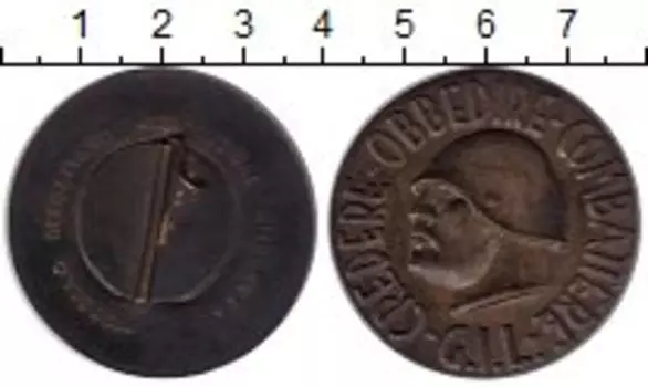 Монета Знак Италии Бронза Знак молодого фашиста (сломана застежка)