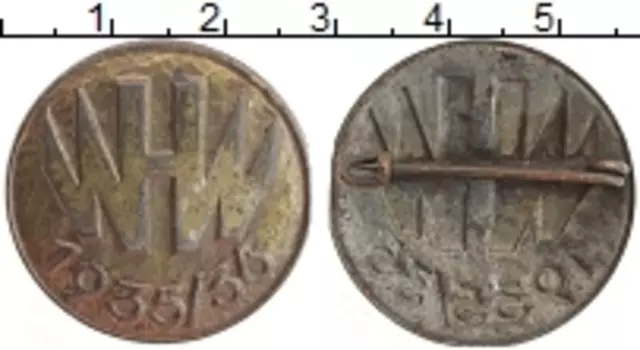 Монета Знак Третьего Рейха 1936 года Железо Зимняя помощь 1935-1936 г