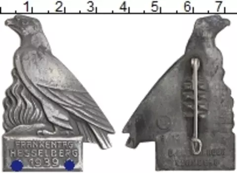 Монета Знак Третьего Рейха 1939 года Алюминий Партийный Съезд в Хессельберге