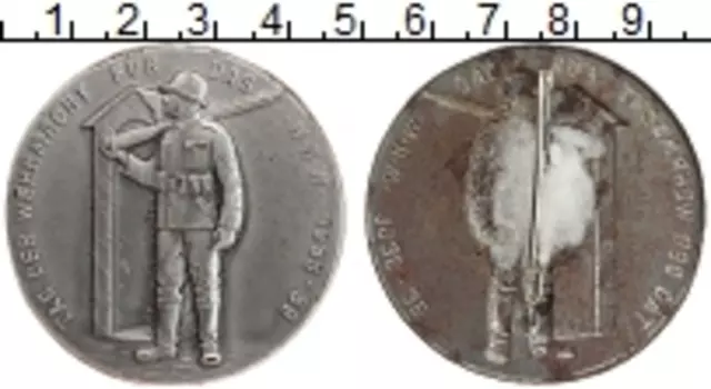 Монета Знак Третьего Рейха 1939 года Железо Зимняя помощь Вермахту